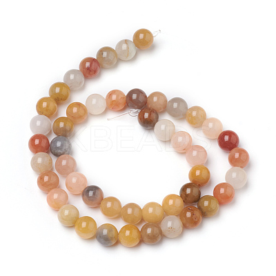 Natural Golden Silk Jade Beads Strands G-L555-05-8mm-1