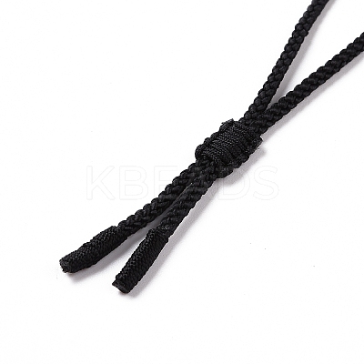 Adjustable Natural Mixed Gemstone Teardrop with Spiral Pendant Necklace with Nylon Cord for Women NJEW-L171-04-1