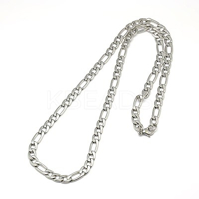 Tarnish Resistant Fashionable 304 Stainless Steel Figaro Chain Necklaces for Men X-STAS-A028-N016P-1