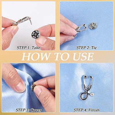 30Pcs Creative Zinc Alloy Brooches JEWB-CP0001-35-1
