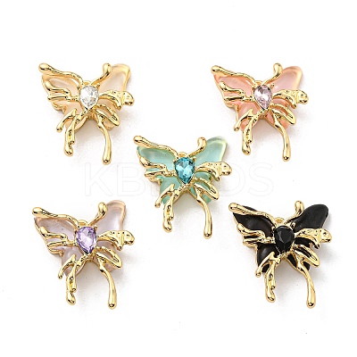 Rack Plating Alloy Resin Pendants PALLOY-K010-20G-1