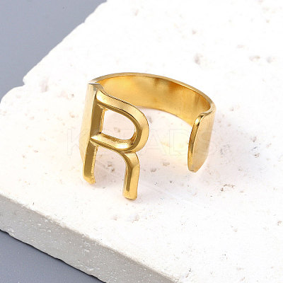 PVD Vacuum Plating 201 Stainless Steel Cuff Rings RJEW-Z032-01G-R-1