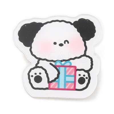 Dog with Gift Box Acrylic Brooches LS-JEWB-P018-01C-1