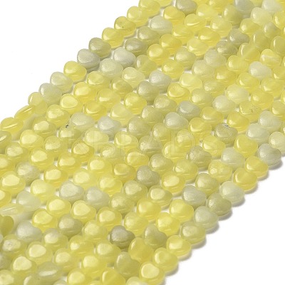 Natural Lemon Jade Beads Strands G-P575-C13-6mm-1