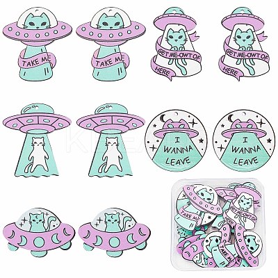 20Pcs 5 Style Opaque Acrylic Pendants SACR-SC0001-06-1