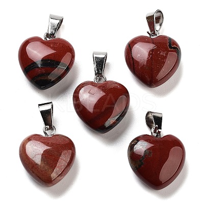 Natural Red Rainbow Jasper Charms HEAR-PW0001-057-05-1