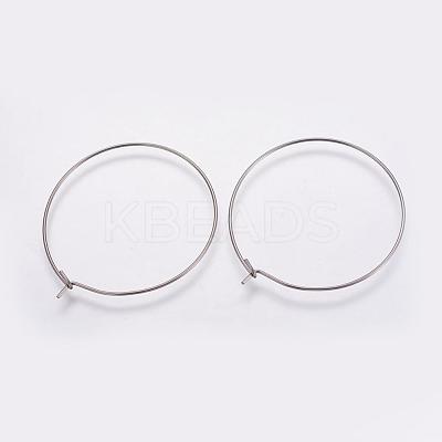316 Surgical Stainless Steel Hoop Earrings Findings STAS-K146-039-35mm-1
