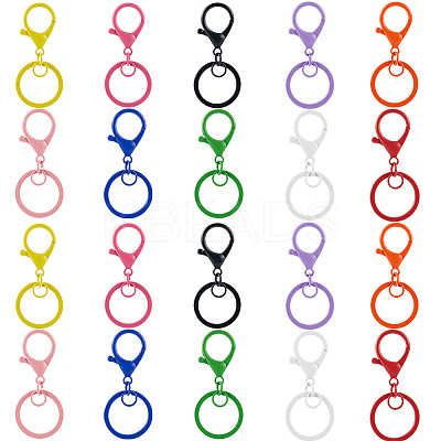 30Pcs 10 Colors Zinc Alloy Keychain Clasp Findings FIND-SC0014-16-1