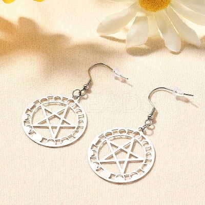 304 Stainless Steel Dangle Earrings EJEW-R015-01P-01-1