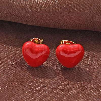Brass Stud Earrings EJEW-F359-06G-1