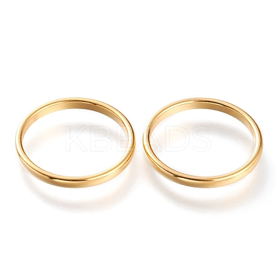 Ion Plating(IP) 304 Stainless Steel Plain Band Rings RJEW-B0006-7-01G-1