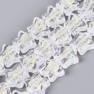 Handmade Foil Glass Beads Strands FOIL-Q002-07F-1