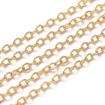 Soldered Brass Textured Cable Chains CHC-G005-01G-1