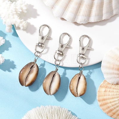 Natural Cowrie Shell Pendant Decorations HJEW-JM03170-01-1