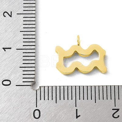 Ion Plating(IP) 304 Stainless Steel Micro Pave Cubic Zirconia Charms STAS-Z107-09G-01-1