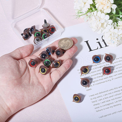140Pcs 7 Colors Half Round Plastic Craft Safety Eyes & Eyelid Sets DIY-GL0005-17-1
