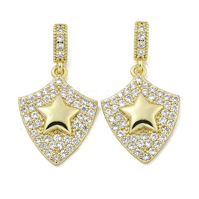 Rack Plating Brass Micro Pave Cubic Zirconia Pendants KK-E114-04G-03-1