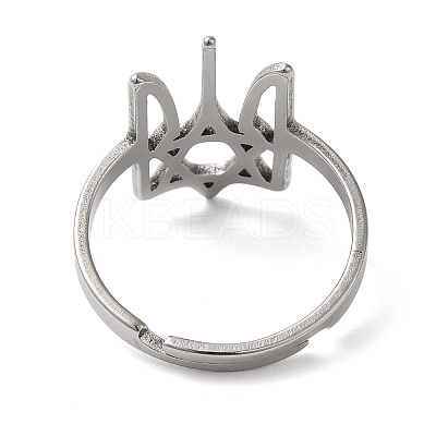 Non-Tarnish Star of David 201 Stainless Steel Adjustable Rings for Unisex RJEW-F163-03P-1