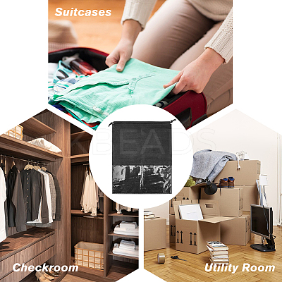 Non-woven Fabric Shoes Storage Bags with Visible Window ABAG-WH0045-13A-1