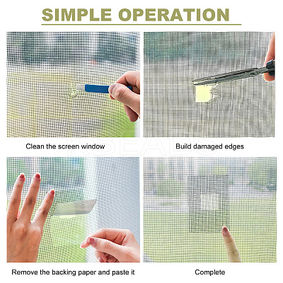3 Rolls 3 Colors Self-adhesive Plastic Window Screen Repair Tapes FIND-AR0002-26-1