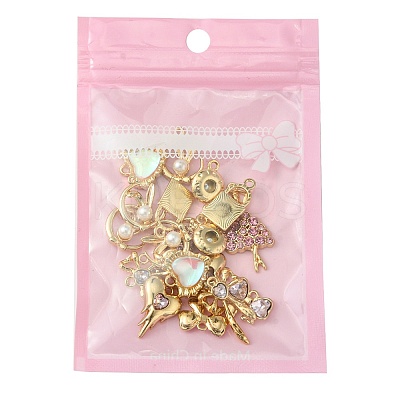 18Pcs 8 Styles Alloy Glass & Resin Pendants DIY-FS0005-36-1