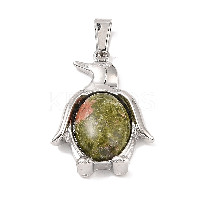 Natural Unakite Pendants G-A224-02P-08-1