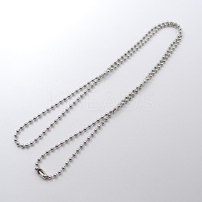 Tarnish Resistant 304 Stainless Steel Ball Chain Necklace Making IFIN-R114-2.4x900-1
