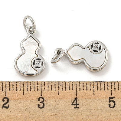 Brass Micro Pave Clear Cubic Zirconia Pendants KK-P275-20P-1