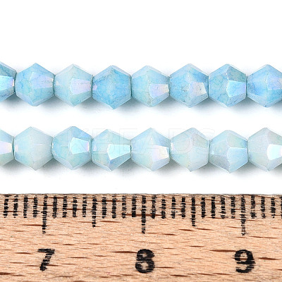 Anti-Tarnish Electroplate Bicone Glass Beads Strands EGLA-T021-4mm-16-08-1