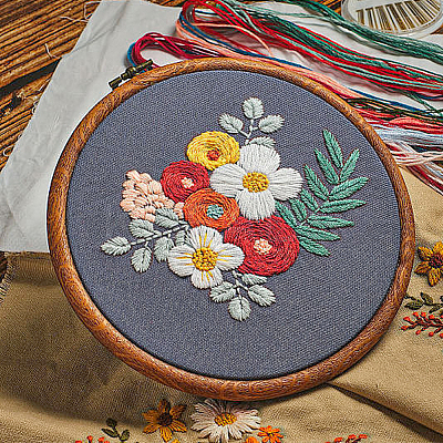 9Pcs 9 Style Plastic Cross Stitch Embroidery Hoops FIND-DC0004-90-1