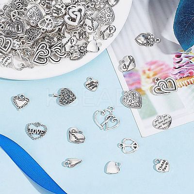 150Pcs 15 Styles Tibetan Style Alloy Charms FIND-AR0004-94-1
