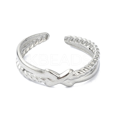 304 Stainless Steel Cuff Rings for Women RJEW-M019-53P-1