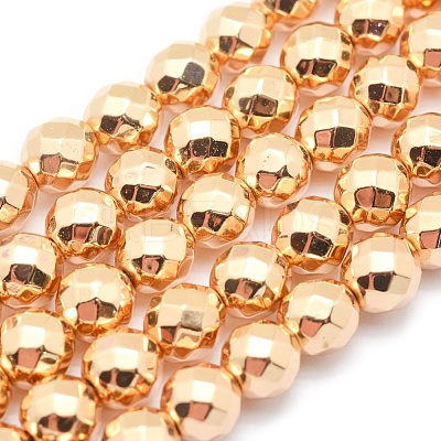 Electroplate Non-magnetic Synthetic Hematite Beads Strands G-L485-03C-LG-1