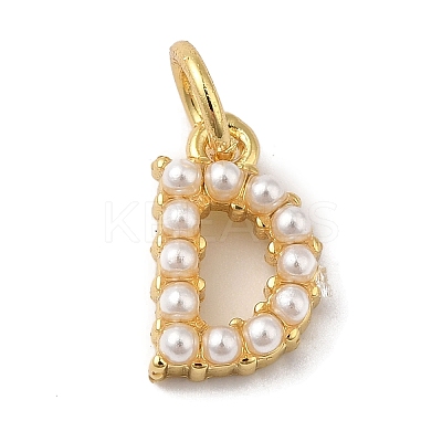Rack Plating Brass with ABS Plastic Imitation Pearl Charms KK-B092-30D-G-1