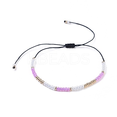 Nylon Thread Braided Beads Bracelets BJEW-JB04350-M-1