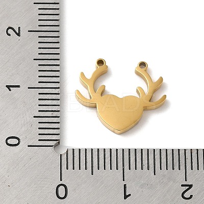 Ion Plating(IP) 304 Stainless Steel Deer Charms STAS-D027-03G-1