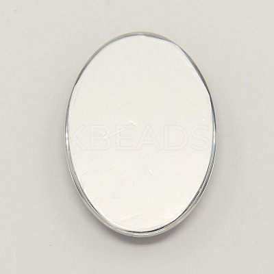 European Style Building Photo Glass Oval Cabochons X-GGLA-N003-30x40-F41-1