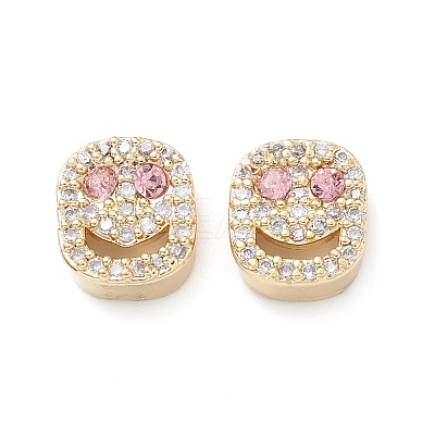 Brass Micro Pave Cubic Zirconia Beads KK-M241-01N-1