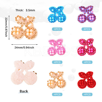 24Pcs 6 Colors Cherry Rhinestone Patches PATC-TA0001-06-1