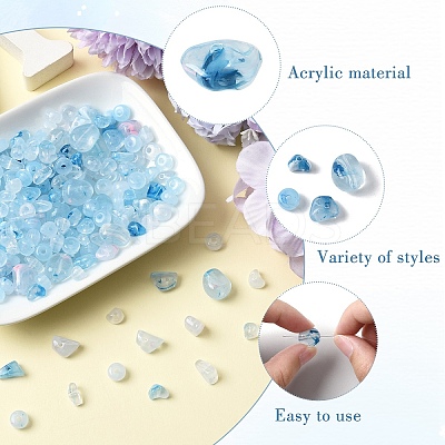 4 Bags 4 Styles Transparent Acrylic Beads OACR-YW0003-39-1