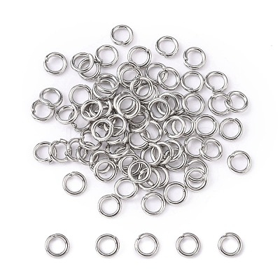 Tarnish Resistant 304 Stainless Steel Open Jump Rings X-STAS-E067-08-6mm-1