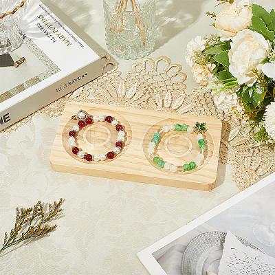 Beech Wooden Jewelry Bracelet Finger Ring Diplay Holder Tray ODIS-WH0010-02J-01-1