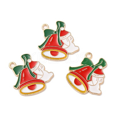 Christmas Light Gold Tone Alloy Enamel Pendants FIND-C031-03KCG-1