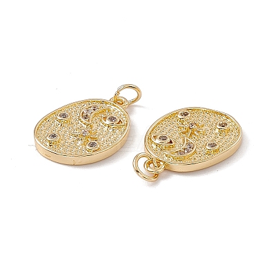 Brass Micro Pave Cubic Zirconia Pendants KK-E068-VC009-1