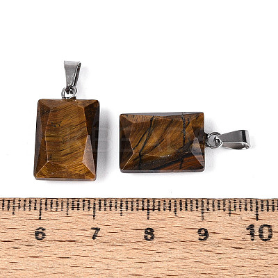 Natural Tiger Eye Pendants G-N349-17P-01-1