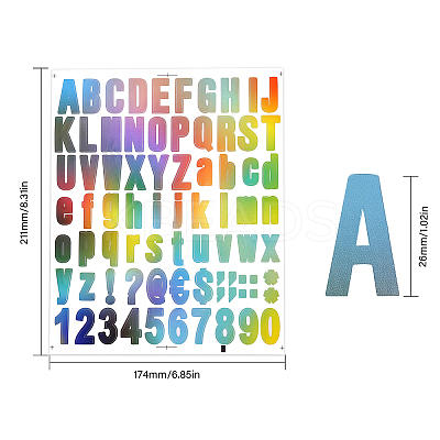 Vinyl Alphabet Number Self-Adhesive Waterproof Mail Box Stickers STIC-WH0002-023-1