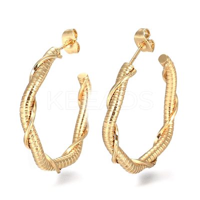 304 Stainless Steel Hoop Earring X-EJEW-F257-19G-1