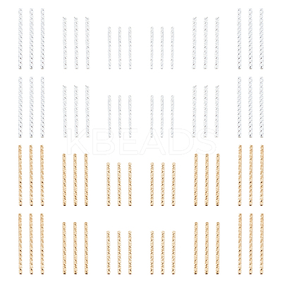 60Pcs 3 Style Brass Tube Beads KK-PH0003-86-1