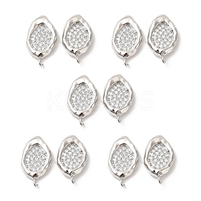 Brass Micro Pave Cubic Zirconia Stud Earring Findings KK-H440-03P-1