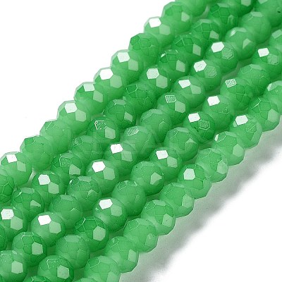 Baking Paint Imitation Jade Glass Bead Strands X-DGLA-A034-J6MM-A10-1